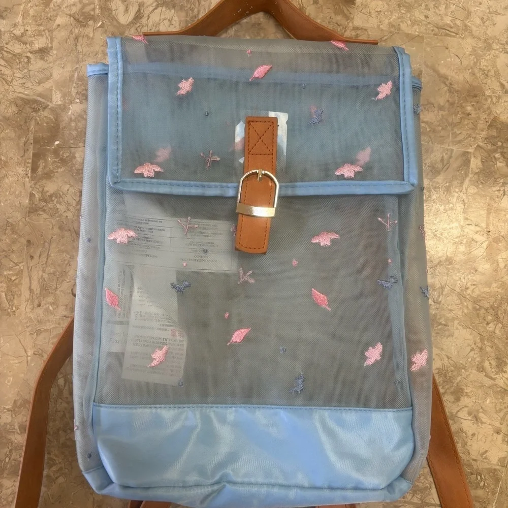 Disney Frozen 2 Sheer Mesh Kids Swim/Beach Backpack Blue Mini Bag